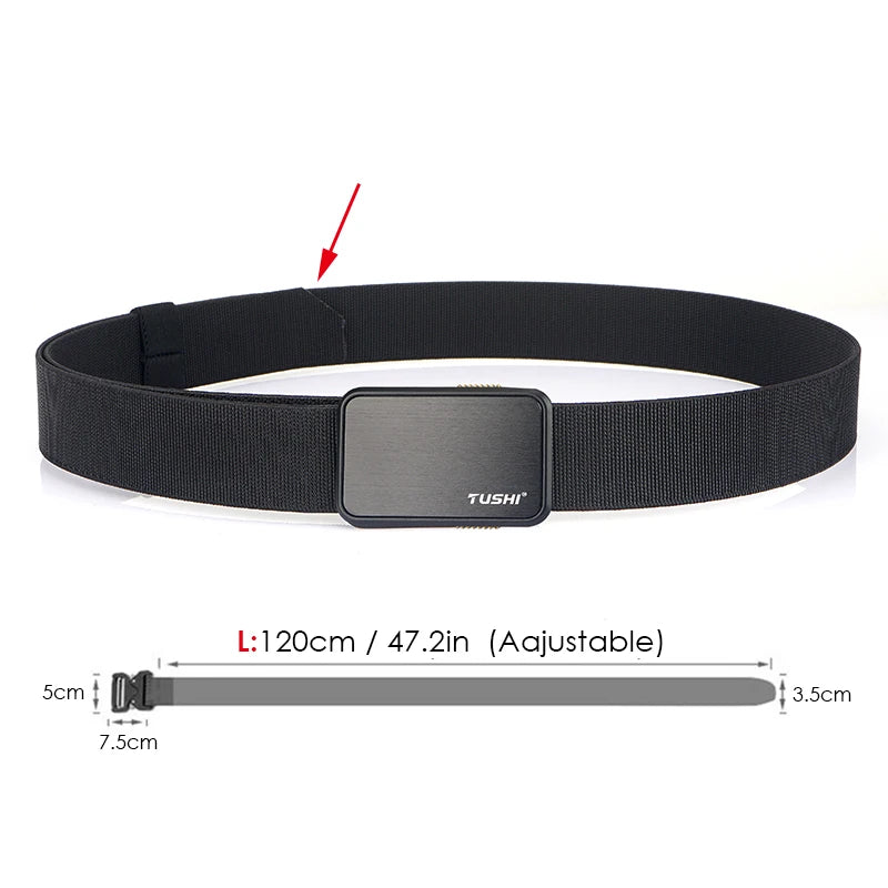 VATLTY 35mm Men's Elastic Belt Soft Strong Nylon Zinc Alloy Quick Release Buckle Unisex Stretch Belt Work Waistband Straps Male