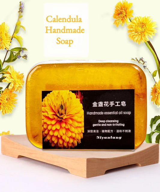 Handmade Plant Essential Oil Soap Natural Calendula , Marigold ,Lavender, Osmanthus Fragrans Soap Herbal Soap