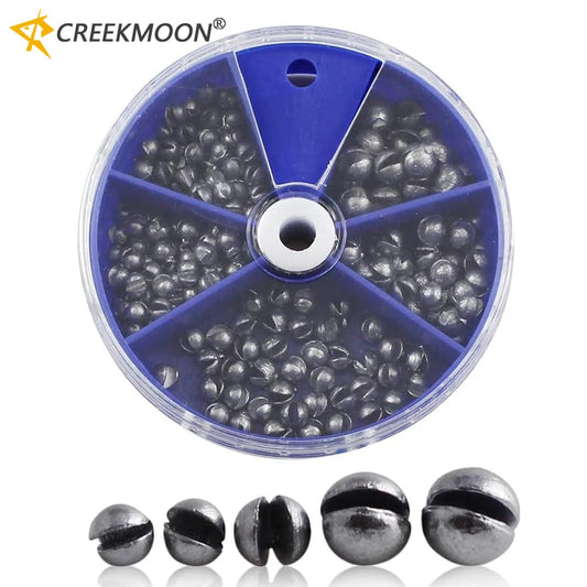 Fishing Weights Sinkers Set,205pcs/106pcs/box Metal Split Shot Weights 0.5g 0.8g 1.6g 2g Removable Round Fishing Sinkers Tackle