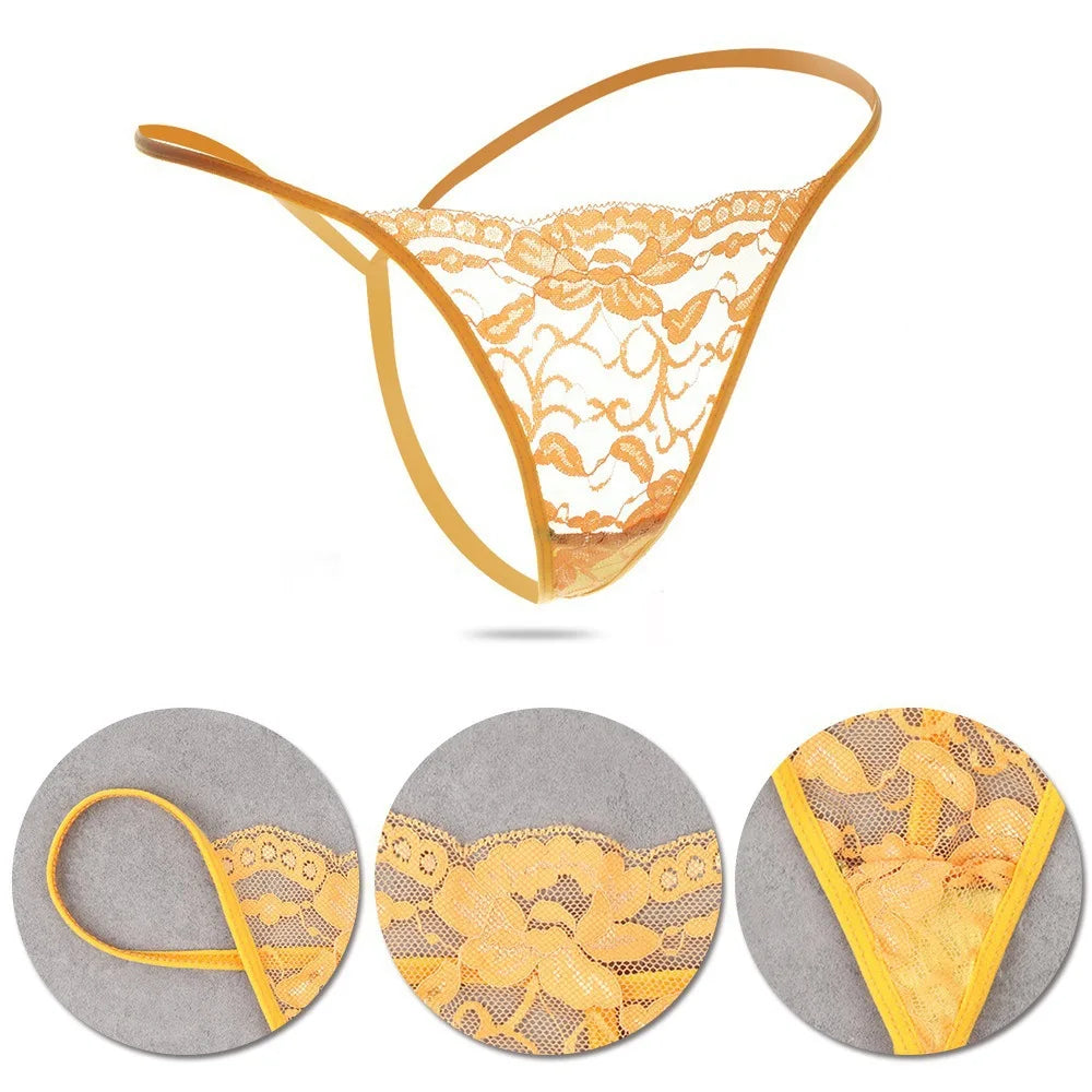 3PCS/Set Sexy Lace Thongs Women Random Underwear Bikini Underpants Low-Rise One Size Hollow G-string T-Back Panties Lingerie