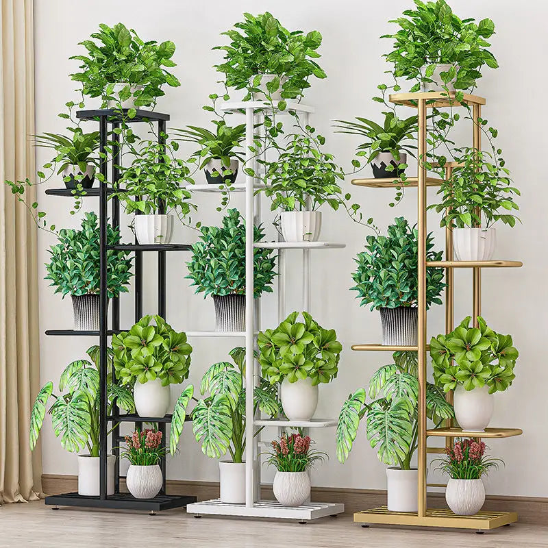 Iron Shelves For Plant Multi-Storey Floor-To-Ceiling Balcony Pot Plant Stand Flower Rack Living Room Lobby Display Flower Stand