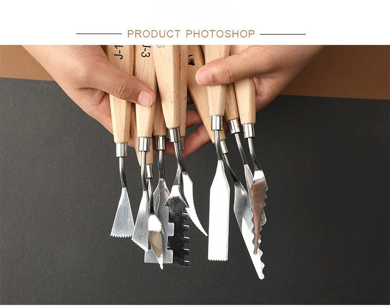 10pc oil painting knives scrapers color palette knife tools for wooden irregular texture flower shovels art color painting tools