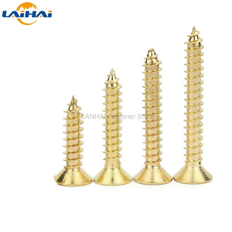 200pcs M2 M2.6 M3 Golden Silver Bronze Black Length 4-16mm 4 Color Steel Phillips Flat Countersunk Head Self-tapping Wood Screw