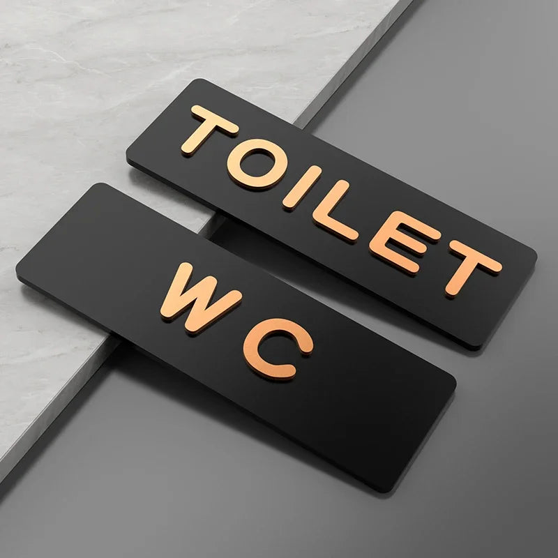 Simple Men and Women Bathroom Signs WC Public Toilet Guide Sign Index Hotel To The Left and Right Acrylic Restroom Prompt Sign