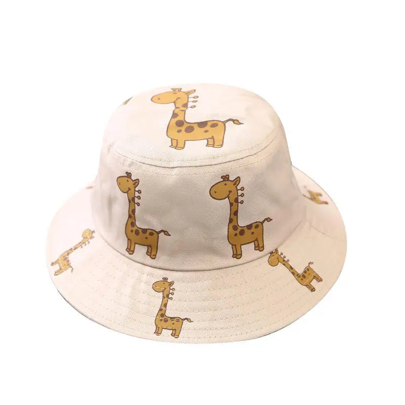 1pcs Spring Autumn Children's Bucket Cartoon Giraffe Sun Hat