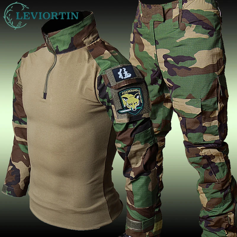 New Men's Frog Suit Airsoft Outdoor Clothes Paintball SWAT Assault Uniform Shirts and Pants for Men