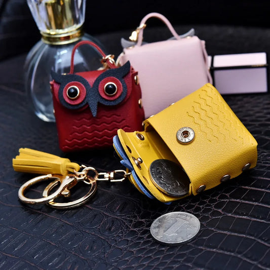 2023 Cute Owl MINI Bag Women PU Leather Coin Purses Fashion Jewelery Handbag Girls Coin Card Holder For Kids Purses Keychain