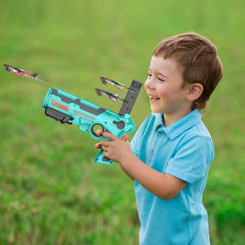 Aircraft Gun Toy Foam Ejection Children's Outdoor Boy's Continuous Fire Pistol Launcher Glide Model