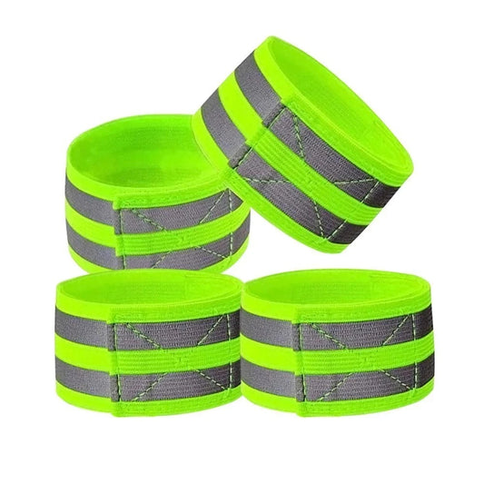 Reflective Bands Elastic Armband Wristband Ankle Leg Straps Kids Safety Reflector Tape Straps for Night Jogging Biking Running