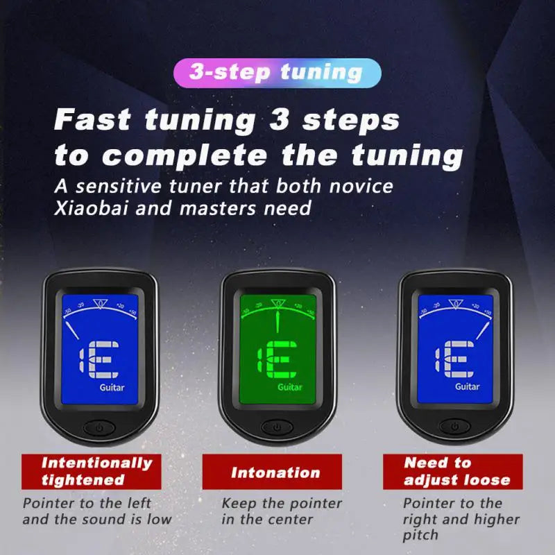 1~10PCS Guitar Tuner Digital Clip-On Tone Tuner LCD for Electric Urikri Bass Violin Universal 360 Degree Rotatable Guitar