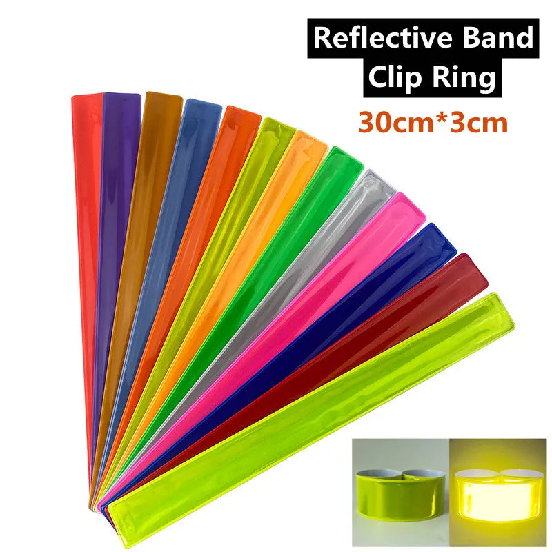 Reflective Bands Elastic Armband Wristband Ankle Leg Straps Kids Safety Reflector Tape Straps for Night Jogging Biking Running