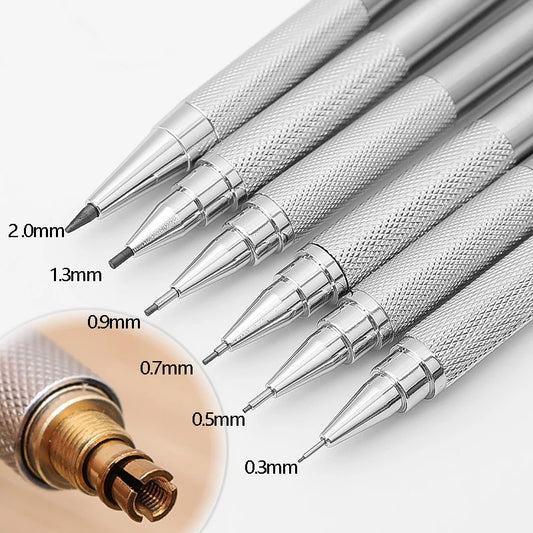 Metal Drawing Pencils 0.3 0.5 0.7 0.9 1.3 2.0 mm HB Art Sketch Writing Mechanical Pencil Leads School Office Student Stationary