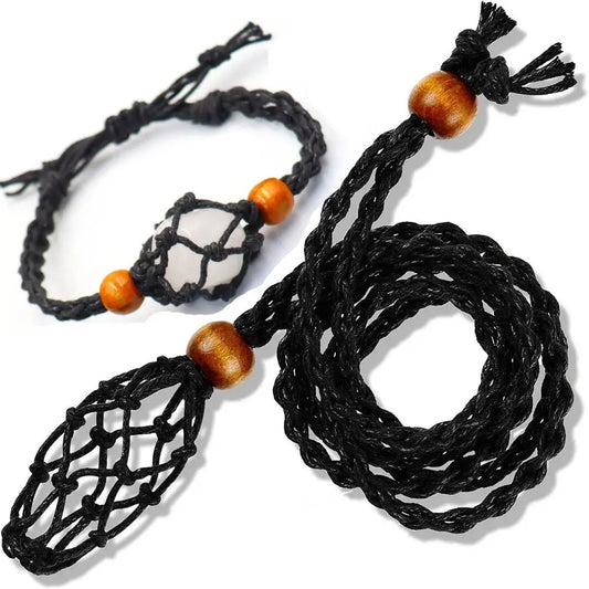 Multipurpose DIY Necklace Cord Braided Length Adjustable Crystal Necklace Holder Hand-woven Wax Rope Braided Necklace Cord Jewel