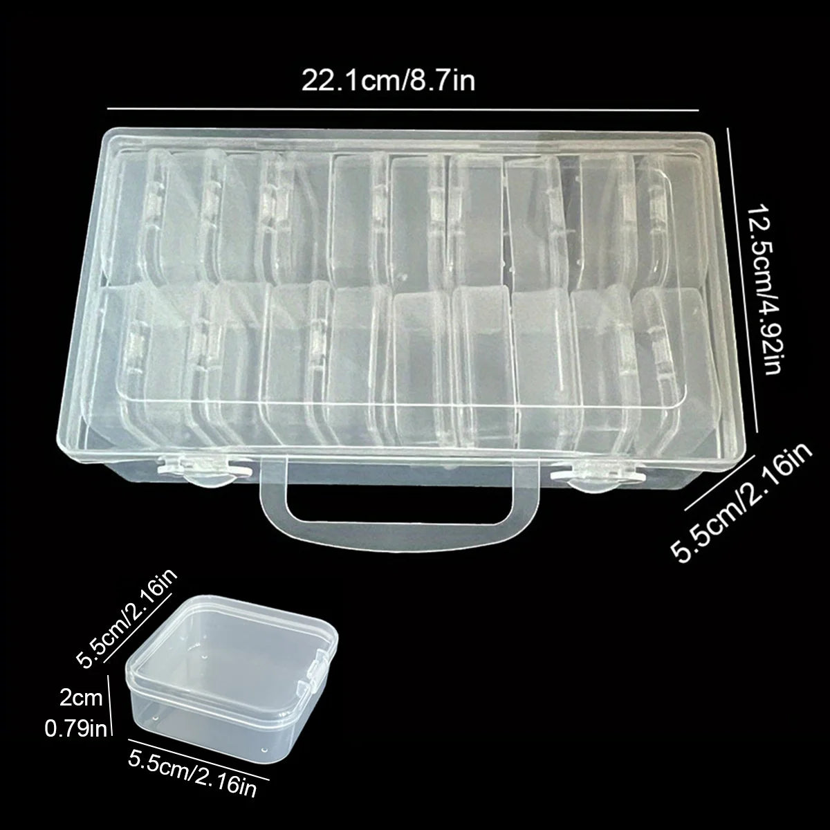 1 Set Beaded Storage Box Nail Art Jewelry Earring Box Plastic Seed Bottle DIY Diamond-Painting Rhinestone Craft Accessories