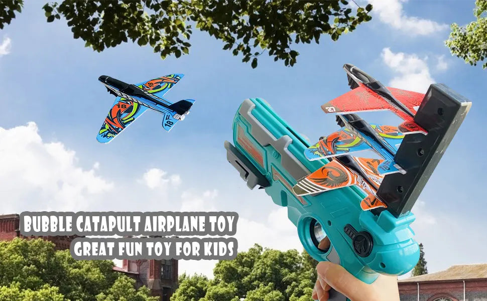 Aircraft Gun Toy Foam Ejection Children's Outdoor Boy's Continuous Fire Pistol Launcher Glide Model