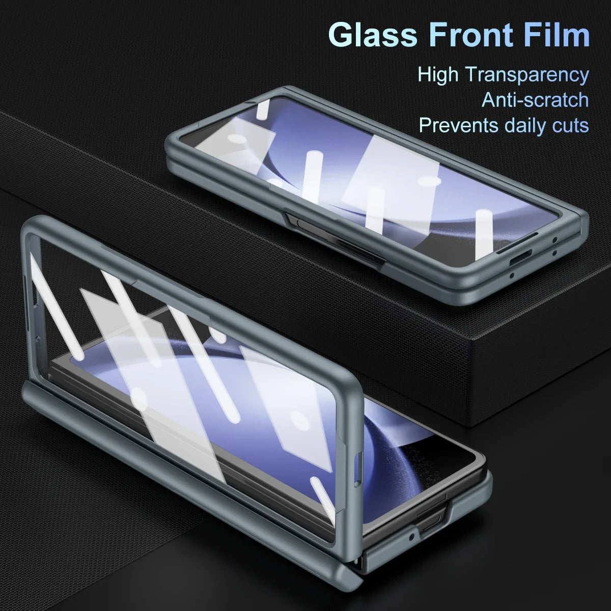 Pen Holder Slot Case for Samsung Galaxy Z Fold 6 5 4 3 Fold5 with Pen Bracket Front Glass Film Protection ZFold6 5G Luxury Cover