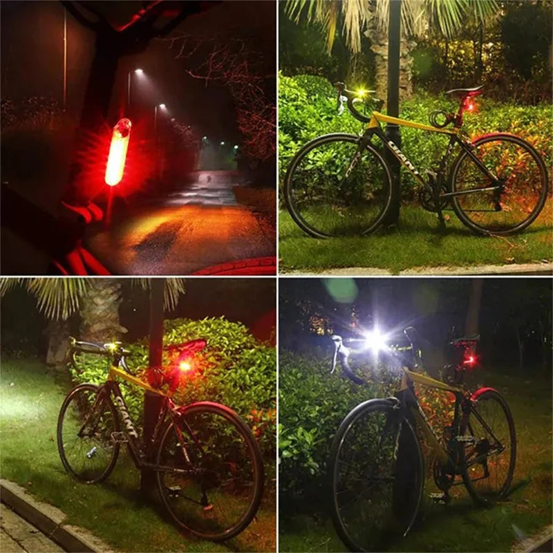 Cycling Lighting Mini Rear Bicycle Taillight USB Rechareable Front Rear Light Front Rear Back Light Red White Lamp Sport Camping