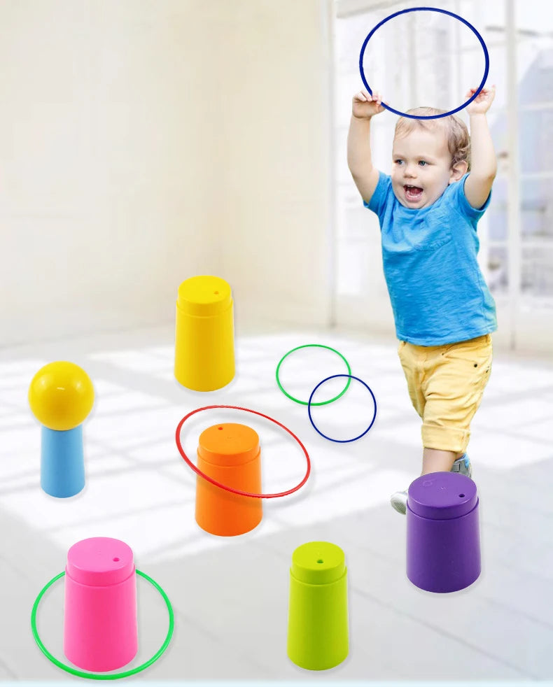 10 layers Children Throw Circle Game Ferrule Stacked Toys Fun Indoor Outdoor Parent-Child Interactive Early Education Gift