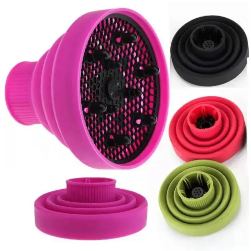 Universal Silicone Hairdryer Diffuser Cover Hair Curl Diffuser Foldable Curly Hair Drying Blower Styling Accessories Barber Tool