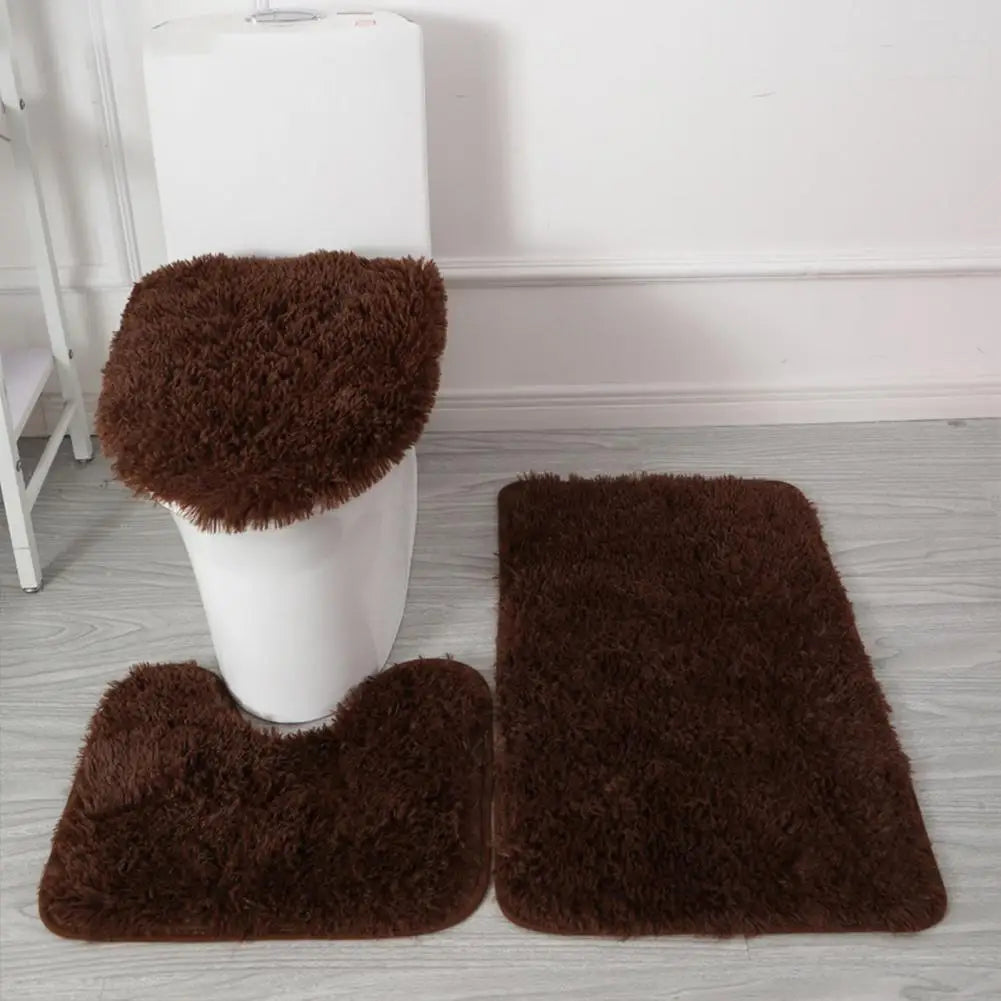 3-piece Bathroom Rug Set Super Soft Bathroom Rug Set with Non-slip Absorbent Floor Mat for Home Bathroom Decoration 3 Piece Bath