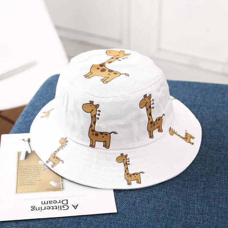 1pcs Spring Autumn Children's Bucket Cartoon Giraffe Sun Hat