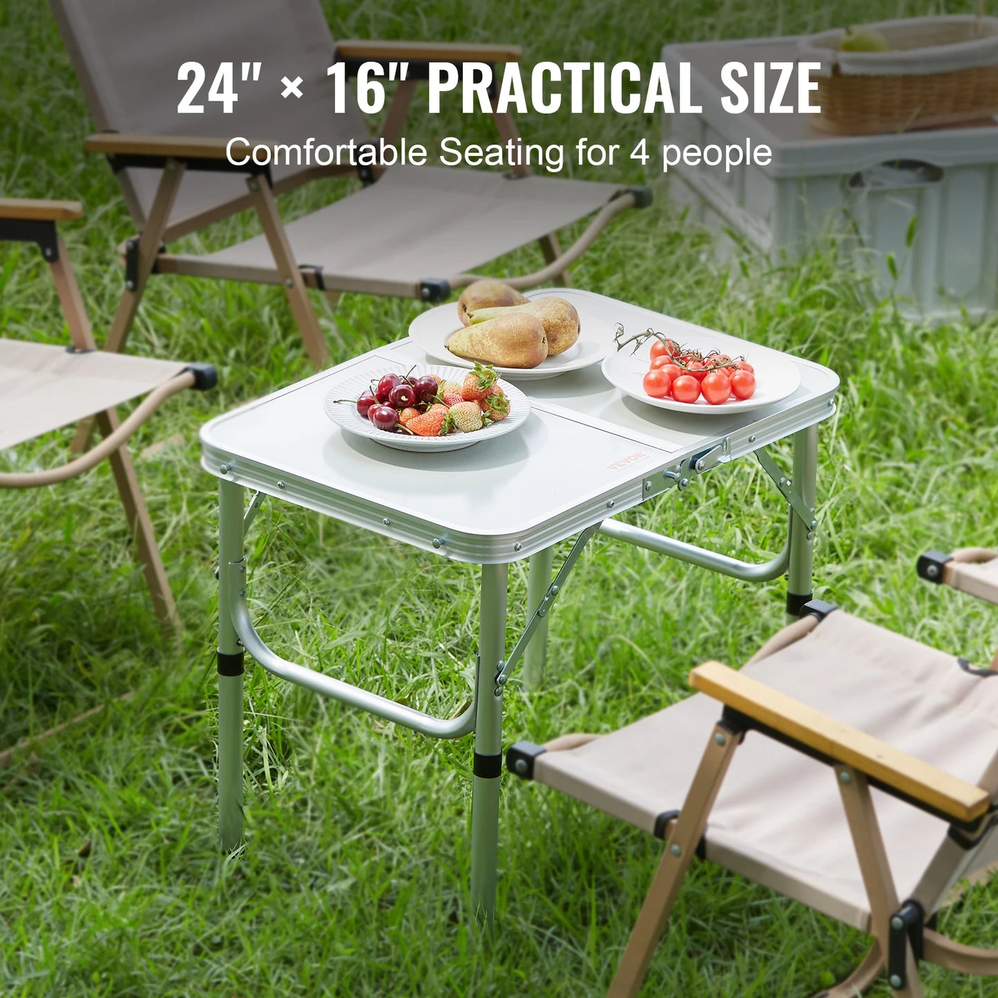 VEVOR Outdoor Camping Folding Table Picnic Equipment Ultralight Foldable Desk Barbecue Dinner Desk for Fishing Hiking Self Drive