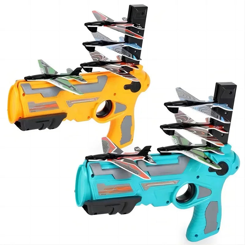 Aircraft Gun Toy Foam Ejection Children's Outdoor Boy's Continuous Fire Pistol Launcher Glide Model