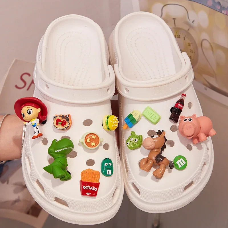 1set Disney Toy Story Cartoon Shoe Accessories Cute Buckle Buzz Lightyear Jessie Shoes Decorative Anime Figures Shoes Buckle