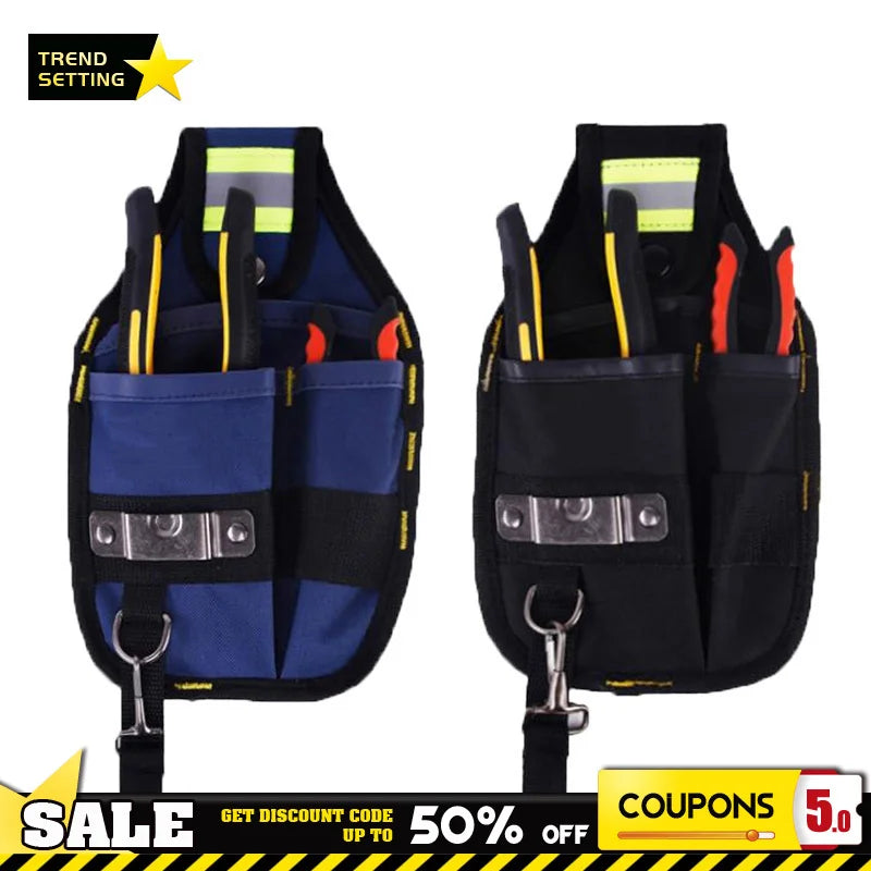 Strong Waterproof Oxford Cloth And Thicken Wear Design Electrician Wide Tool Tools Bag Belt Holder Kit Pockets