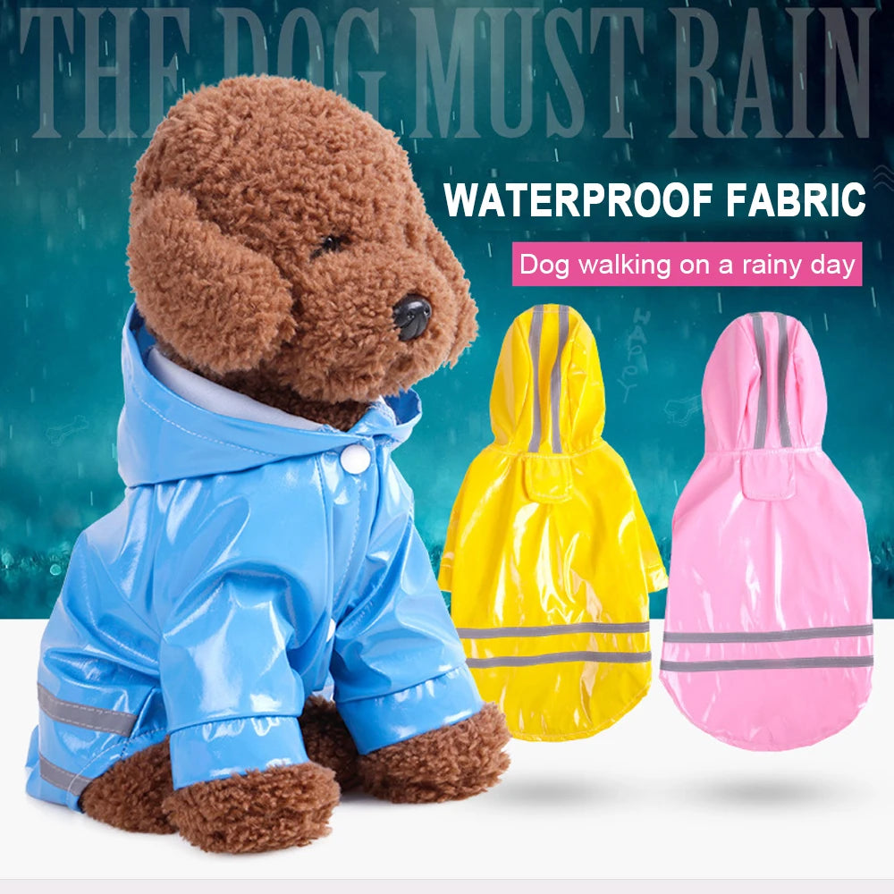 Dog Raincoat Reflective Pet Puppy Clothes Small Dog Rain Jacket Waterproof Yorkie Poodle Bichon Pomeranian Schnauzer Corgi Coat