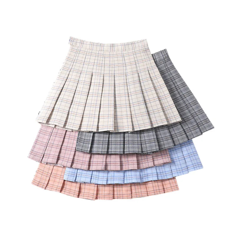 Plaid Skirt For Girls School Uniform Autumn Y2k Korean Fashion Women's Clothing 2022 Summer High Waist A-line Mini Pleated Skirt