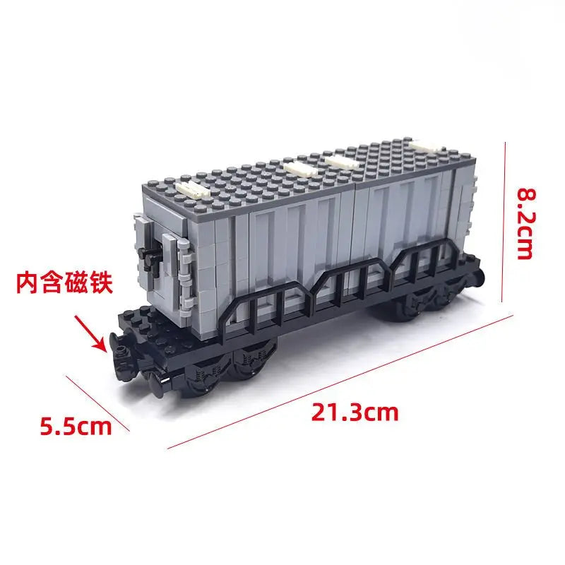 Building Block Train Carriage Urban Rail Truck Container Wood Car Passenger Carriage Set DIY Assembly Model Boy Toy Gift 92088