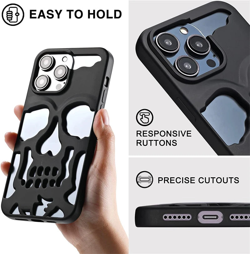 Cool Hollow Skull Anime Soft Case for IPhone 14 13 12 11 Pro Max Plus 14Pro 13Promax IPhone11 Skeleton Deisgn Shockproof Cover