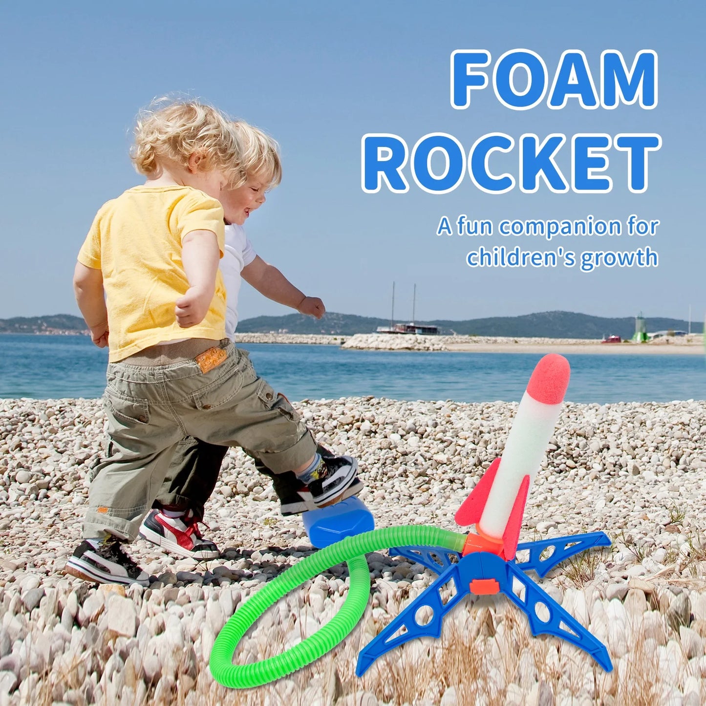 Kids Air Pressed Stomps Soft Foam Rocket Pedal Games Launcher Pump Pedal  Flying Rocket Shooting Toy Education Outdoor Sport