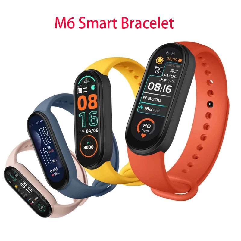 M6 Smartwatch Heart Rate Blood Pressure Monitoring Smart Watch Men Women Fitness Tracker Watch Waterproof Sports Watches Band