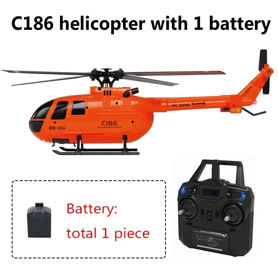 C186 Pro B105 RC Helicopter 2.4G 6G System 4CH Remote Control 6-Axis Sentry Drone RC Quadcopter Helicopter Toy Gift for Boy