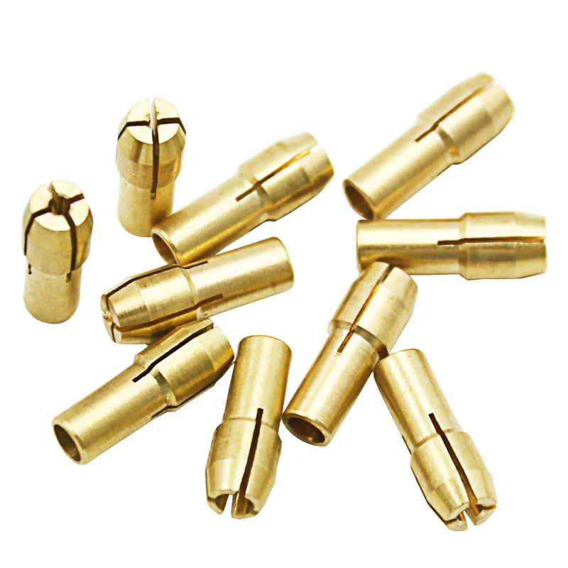 10 Pieces Brass Dremel Collet Mini Drill Chucks Including 0.5/0.8/1.0/1.6/1.8/2.0/2.2/2.4/3.0/3.2mm