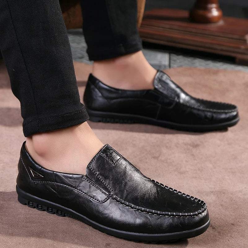 Genuine Leather Men Casual Shoes Luxury Brand Mens Loafers Moccasins 2023 Breathable Slip on Italian Driving Shoes Plus Size 47