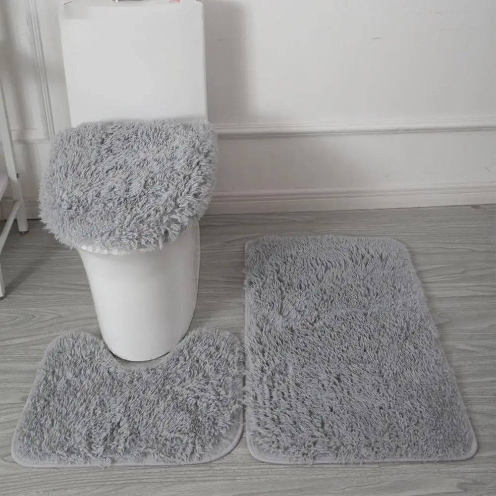 3-piece Bathroom Rug Set Super Soft Bathroom Rug Set with Non-slip Absorbent Floor Mat for Home Bathroom Decoration 3 Piece Bath