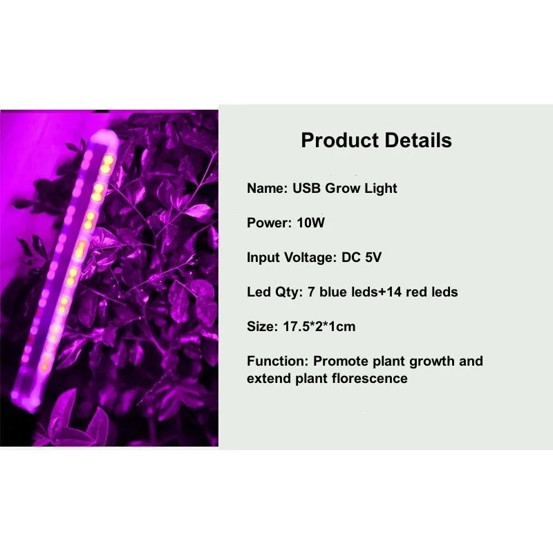 USB 5V LED Growth Lamp Full Plant Growth Light Indoor Plant Lamp Flower Seedling Greenhouse Fitolampy