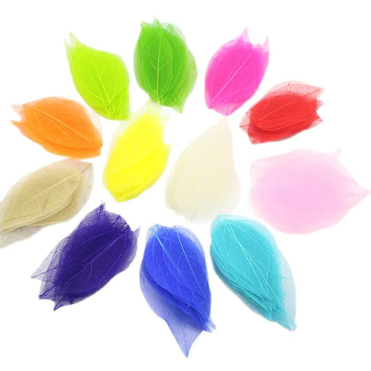 Lucia Crafts 36pcs Multi-Color Artificial Leaf Dry Leaves Scrapbooking Girl For DIY Crafts Material  C0704