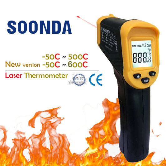 600C Digital Non-Contact Infrared Thermometer Laser Pyrometer For Boiler Home Oven Confectionery Bath Water BBQ Temperature Mete