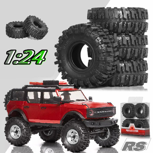 RS RC Super Soft Sticky 1.0 Crawler Tires 55*23mm for 1/18 1/24 RC Crawler Car Axial SCX24 FMS FCX24 AX24 Upgrade (T1011)