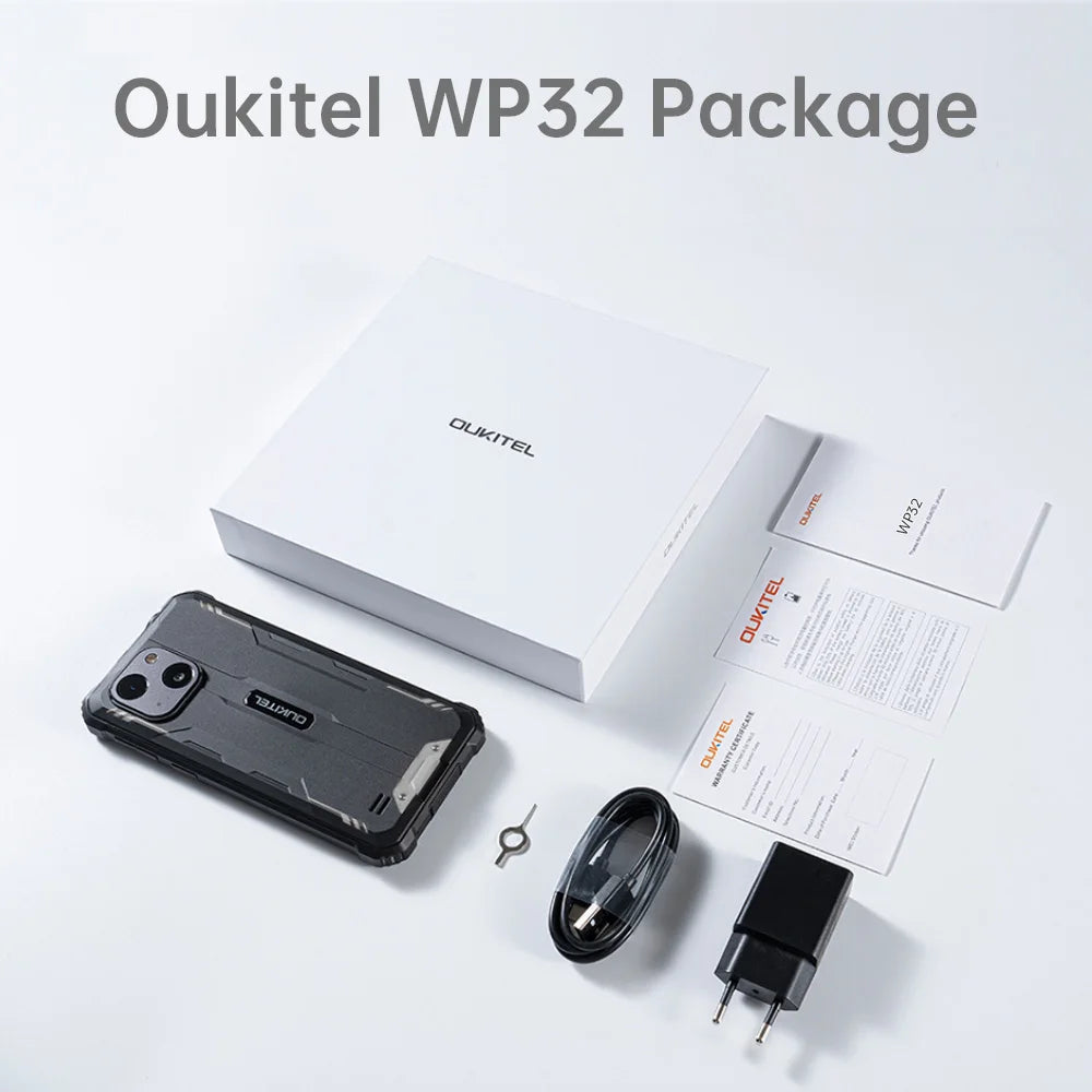 Oukitel WP32 Rugged Smartphone 6" HD 4GB+128GB 6300mAh Octa Core Mobile phone 20MP Cell phone NFC