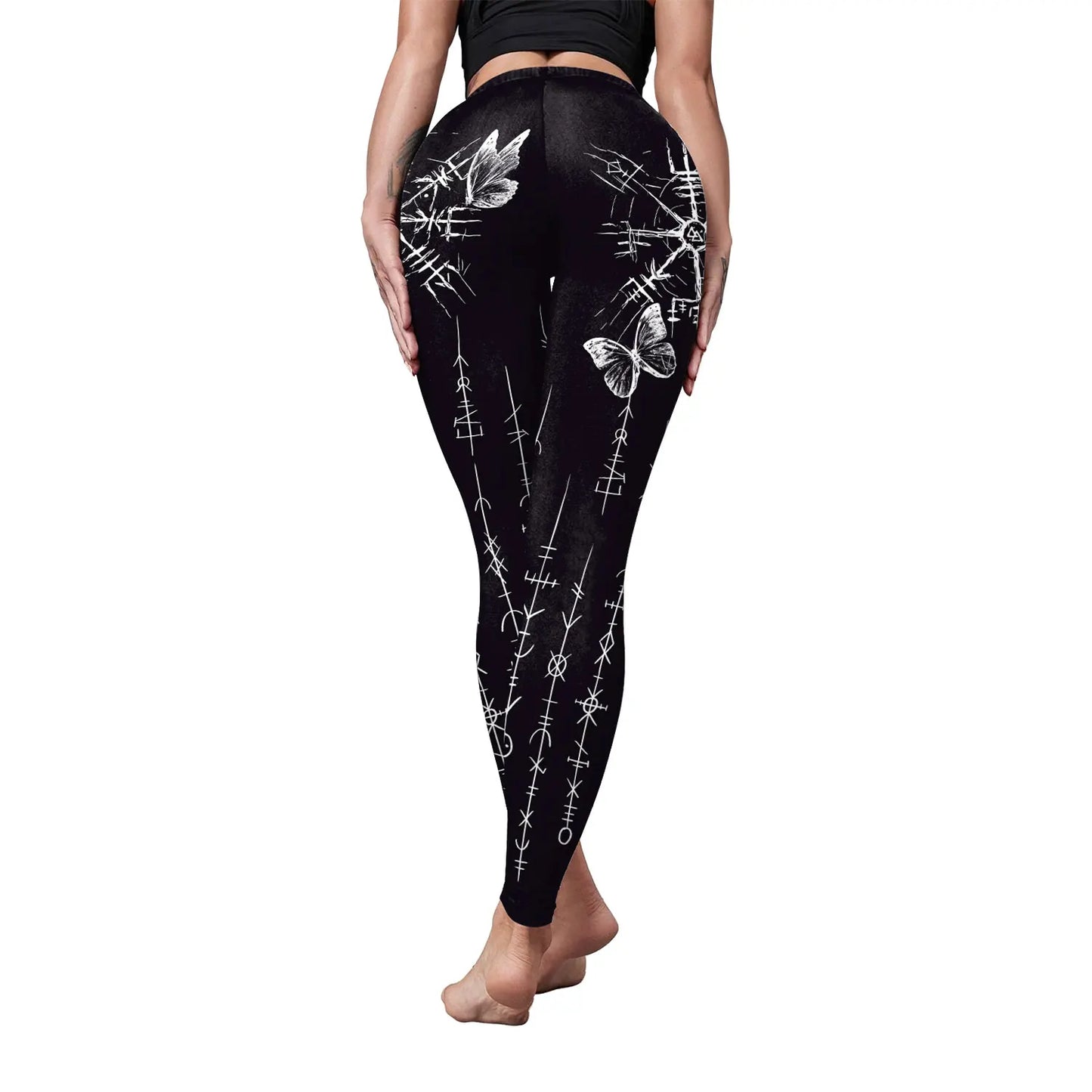 [You're My Secret] Legging for Women 3D Divination Print Goth Style Ankle Pants Sexy Stretch Leggin Sport High Waist Yoga Pants