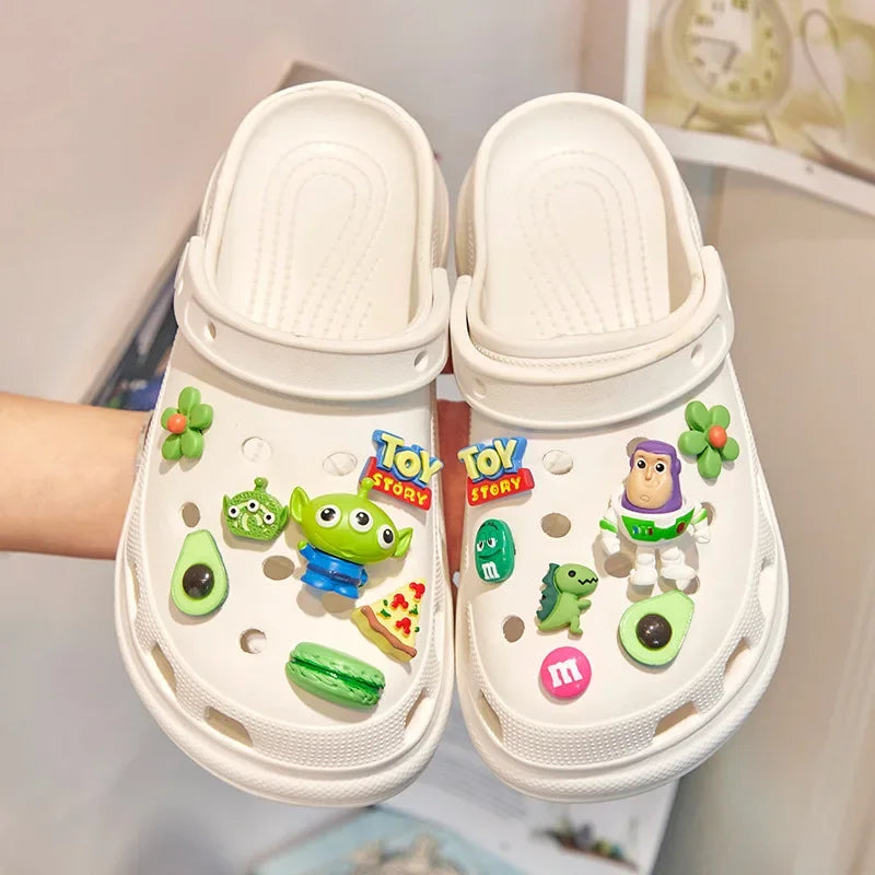 1set Disney Toy Story Cartoon Shoe Accessories Cute Buckle Buzz Lightyear Jessie Shoes Decorative Anime Figures Shoes Buckle