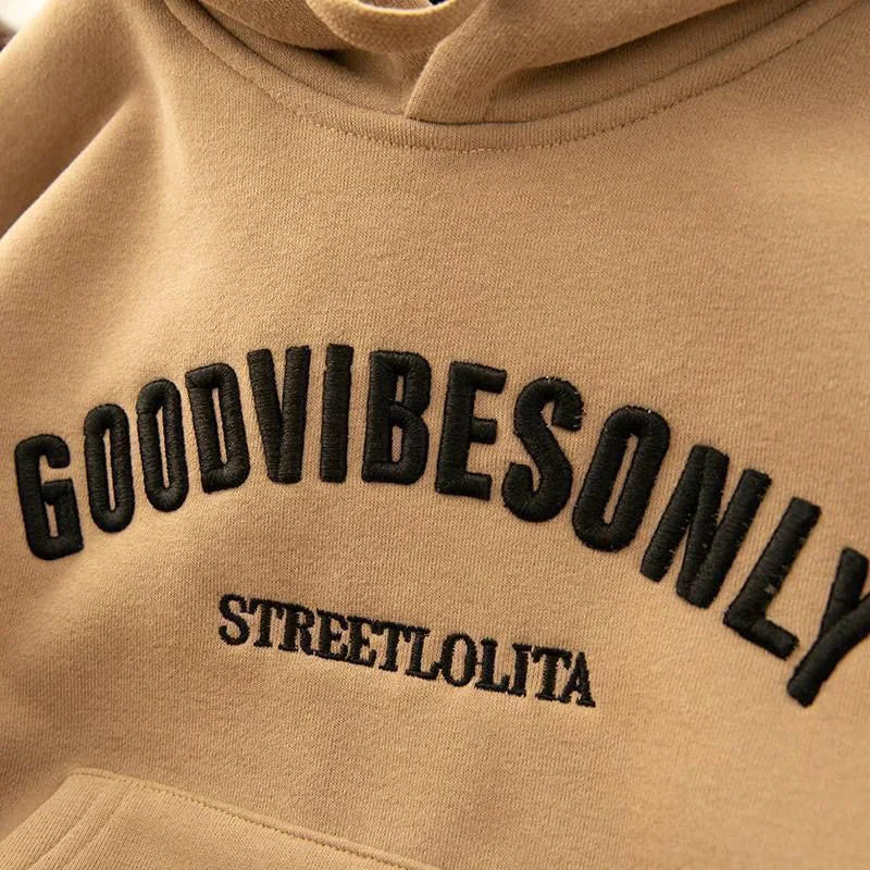 Autumn Winter Thicken Warm Women Hoodie Fashion Letter Print Plus Velvet Sweatshirts Harajuku All-Match Pockets Hooded Pullovers