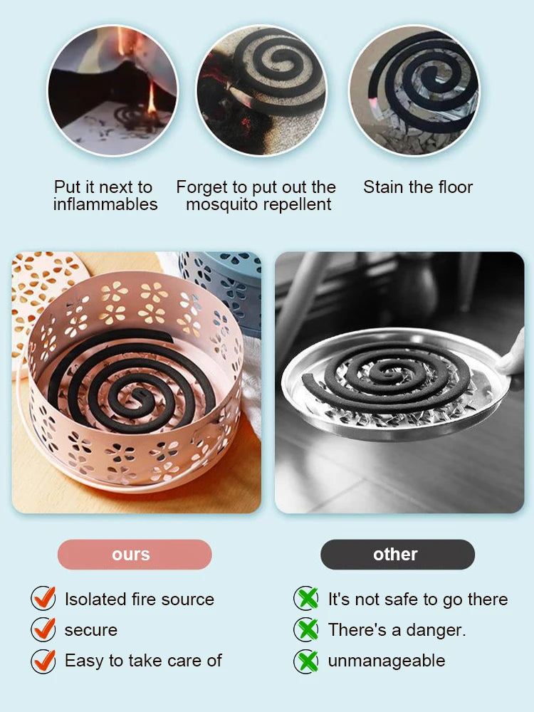 Portable Mosquito Coil Tray Holder Home Insect Repellent Anti-fire Sandalwood Incense Burner Box Anti-Mosquito Supplies