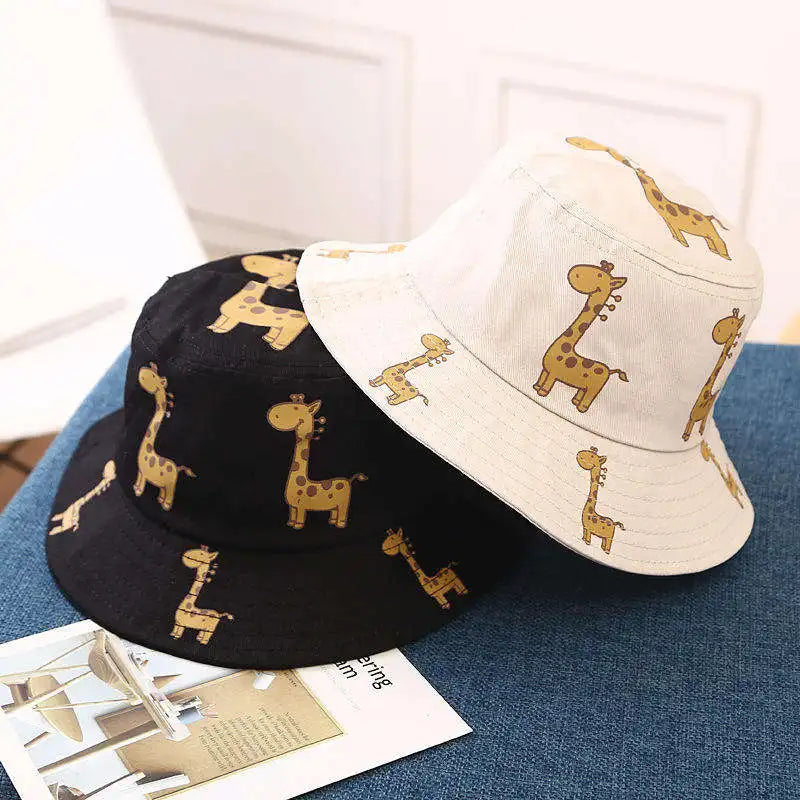 1pcs Spring Autumn Children's Bucket Cartoon Giraffe Sun Hat