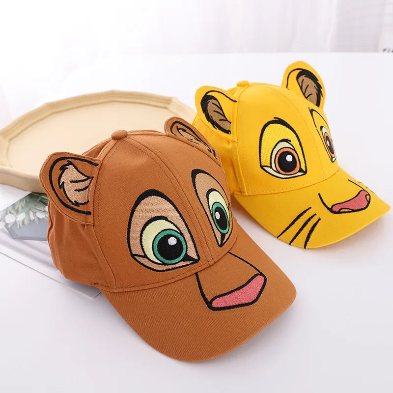 Disney Cute Hats Lion King Visors Cartoon Simba Baseball Caps Lovely Mesh Summer Sun Hats for Boys Kawaii Embroidery Cap